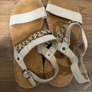 UGG Cream and Tan Braided Sandals